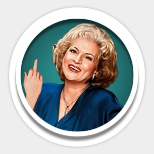 Betty White Flipping Off Sticker